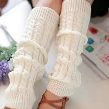 Лидер продаж; Модные женские теплые гетры до колена; зимние вязаные однотонные вязаные гетры; теплые гетры с манжетами; длинные носки