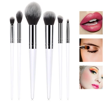 

Hot 6pcs Makeup Brush with White Handle Makeup Tools Eyeshadow Brush Foundation Brush Blush & Makeup Brush Makeup Tools