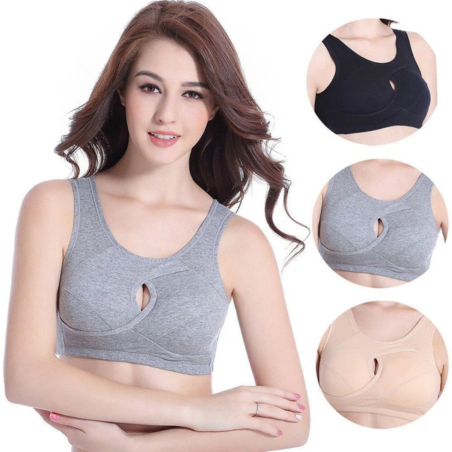 Chloebraswire-free Cotton Sports Bra For Large Breasts - Seamless Front  Closure