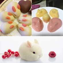 6 Hole 3D Silicone Molds Rabbit Shape Silicone Cake Mold Baking Decorating Tools Chocolate Mousse Make Dessert Pan Soap Mould new silicone animal 3d mold unicorn shape ice cube candy chocolate cake cookie cupcake molds soap mould baking pan pastry tools