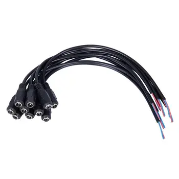 

10pcs 12V DC Power Plug Female Jack Plug Connector Cable 5.5X2.1mm With Cord Cable 15CM for CCTV LED Strip Light