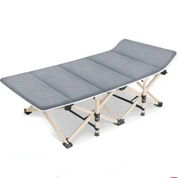 

Chaise Lounge Outdoor Single Folding Bed Office Nap Bed Camouflage Portable Oxford Cloth Metal Frame Minimalist Modern