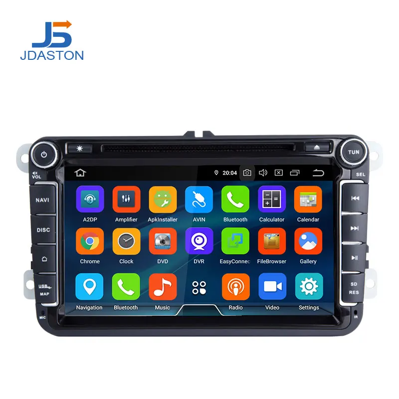 Cheap JDASTON 8 Inch Android 9.0 Car DVD Player For VW Volkswagen POLO PASSAT Golf Multimedia player Octa Cores Radio GPS Navigation 1