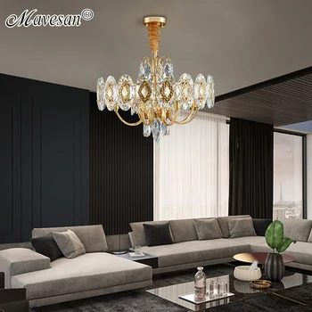

Nordic Luxury LED Crystal Chandeliers Stainless Steel For Dining Room Bedroom Bar Villa Indoor Home Decorative Lighting Fixture