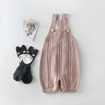 

Newborn Baby Knitted Rompers Cute Overalls Baby Girls Clothes Infant Kids Knitwear Boys Sleeveless Overalls Jumpsuit 0-24 Months