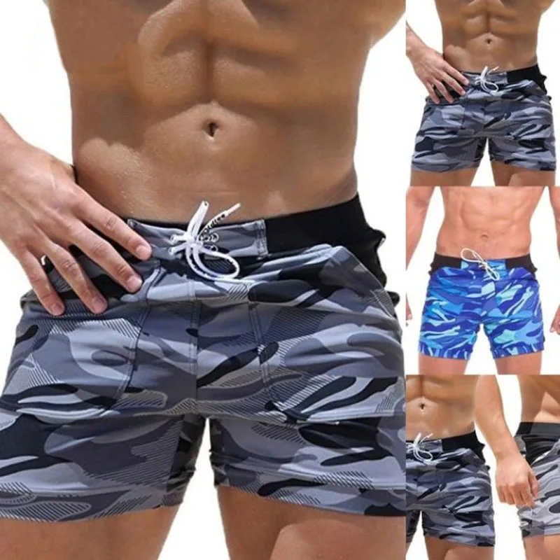 Pantalones cortos de culturismo para hombre, ropa deportiva de camuflaje de secado rápido, para correr, para playa, surf, MY358