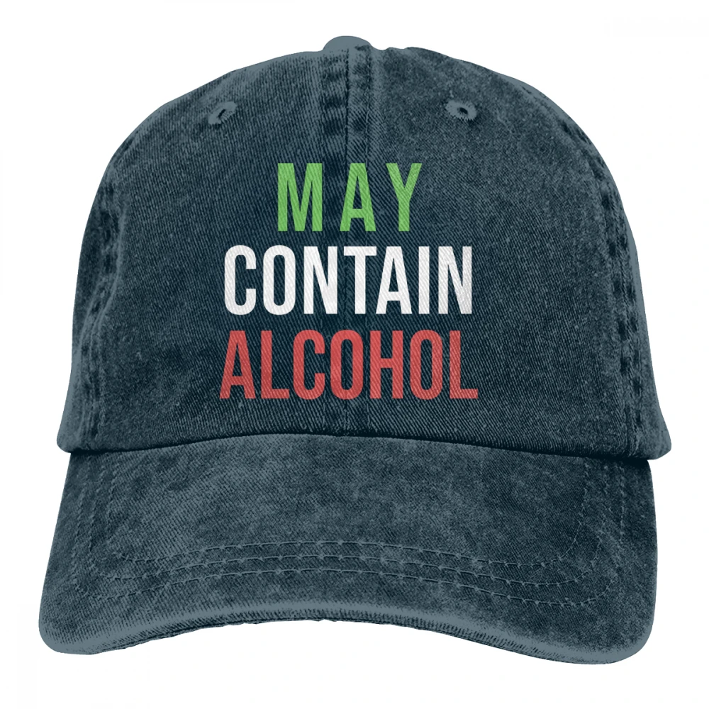 Может содержать спирт Casquette черный унисекс Мужские Женские джинсовые бейсболка с ремешком кепки Регулируемый Гольф папа шляпа