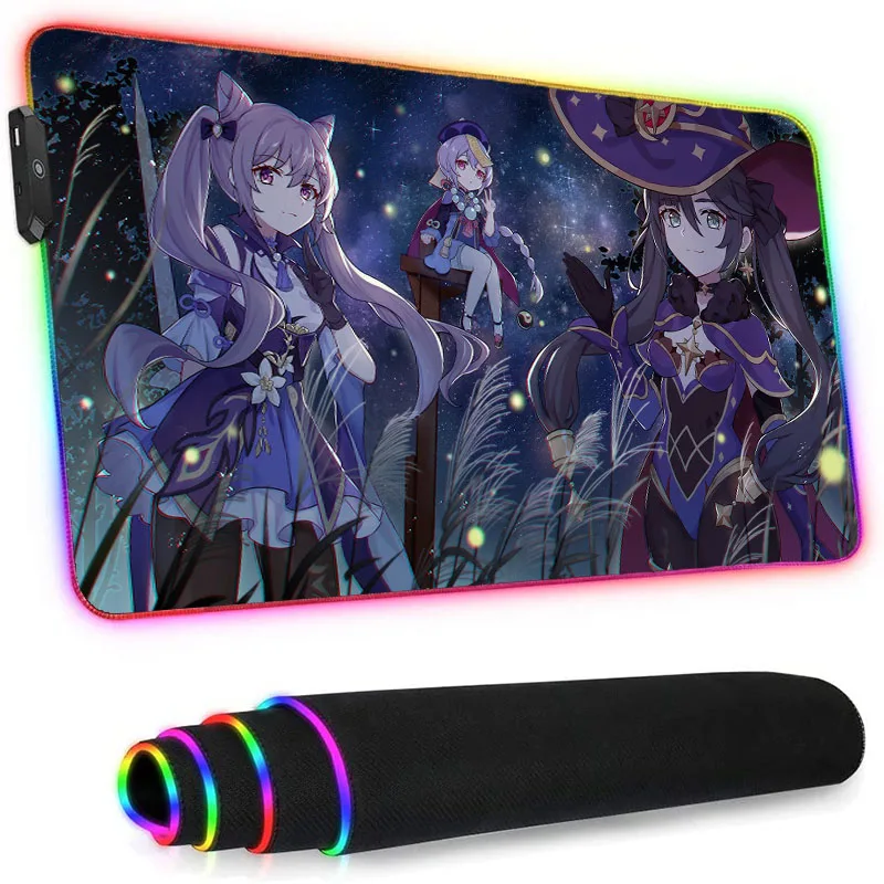 Led Mousepad Rgb Anime Tattoo Genshin Impact Mat Tiger Gaming Company Longteng Dedales Gamer Luminous Rug Magic Battle