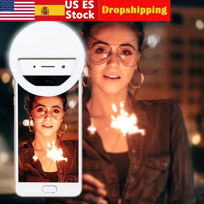 

Universal Selfie LED Ring Flash Light Portable Mobile Phone 36 LEDS Selfie Lamp Luminous Ring Clip Lens Beauty Fill Light Lamps
