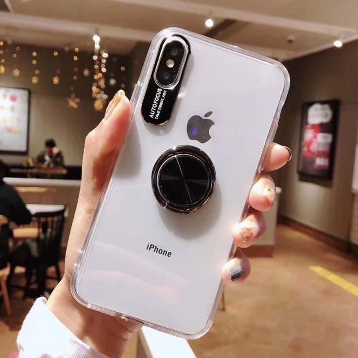 Роскошный мягкий прозрачный чехол для iPhone 11 Pro Max XS X 7 8 6 S XR подставка кольца Тонкий