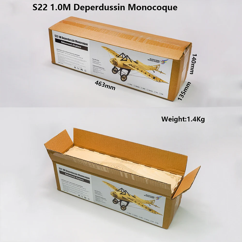 S2201 Balsa дерево RC самолет 1000 мм с электрическим приводом D.M Deperdussin монокок в сборе игрушки RC самолет