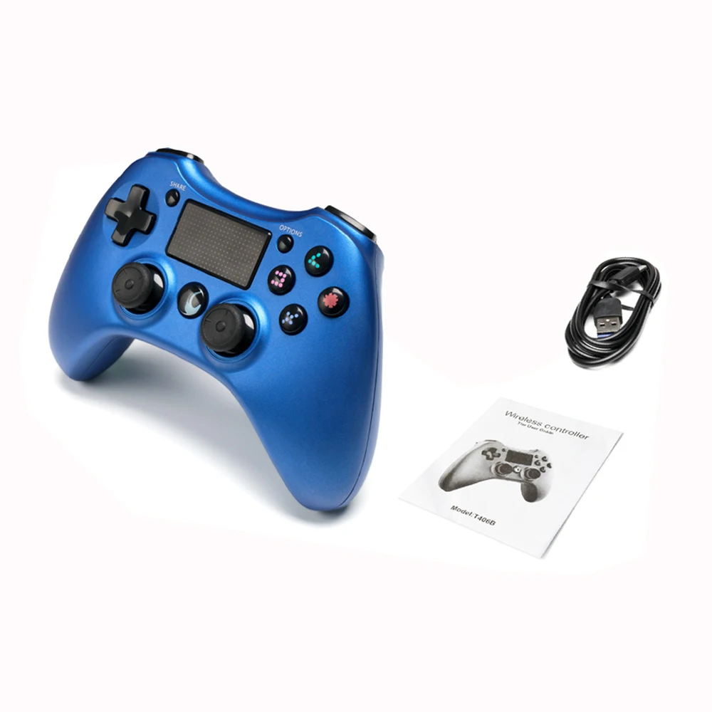 Blue Беспроводной Bluetooth для PS4 Геймпад ABS сенсорный экран двойной шок двойной вибрации игровой джойстик контроллер для PS4 - Color: Blue