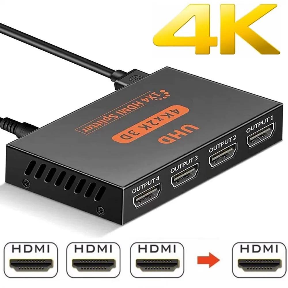 1 в 2 выхода HDMI сплиттер 4 версии HDCP 1080P 4K двойной дисплей для HDTV DVD PS3 Xbox|hdmi splitter|hdmi