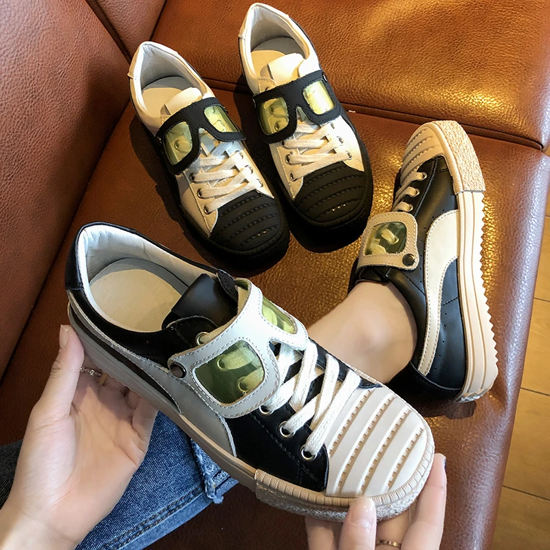 

2019 New Sneakers Women multi-color leisure exercise stripe Beige Black shoes Breathable Soft student wedges zapatos de mujer