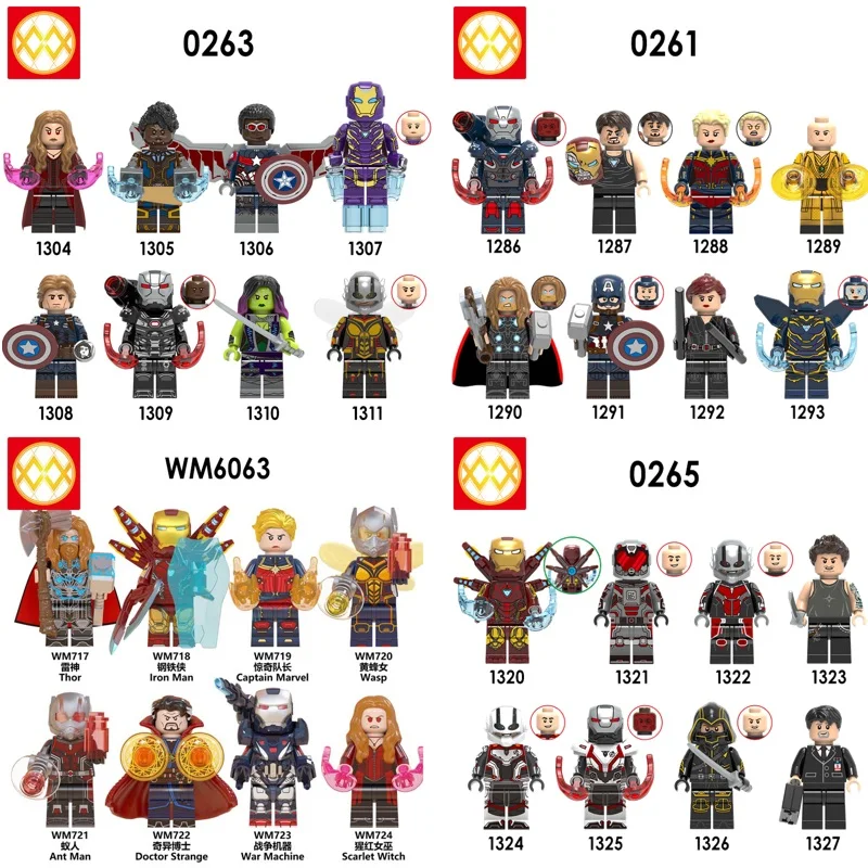 

1 Set Toy Blocks Thanos Iron Man Captain America Doctor Strange Thor Loki Avenger Endgame Super Hero Building Blocks Gifts X0266