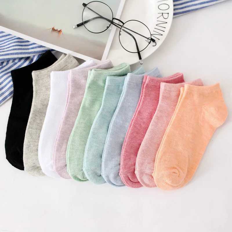 

1pc Socks Stoking Non-Slip Cotton Blends Low Cut Candy Low-Cut Socks Women