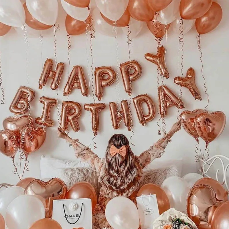 1 комплект из розового золота шары-цифры 18 21 30 40 50 60th лет Happy декор для вечеринки в честь Дня Рождения для взрослых Письмо шар украшение на годовщину 8XN