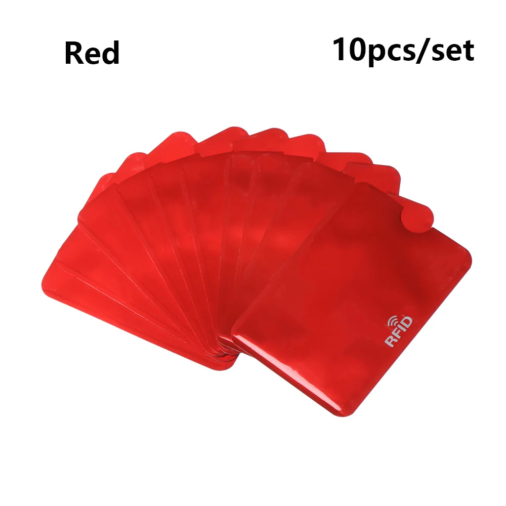 Style2-Red 10 шт. Анти Rfid Блокировка ридер замок держатель для карт Id банковский чехол для карт Защита Алюминиевый металлический умный Противоугонный кредитный держатель для карт - Цвет: Style2-Red