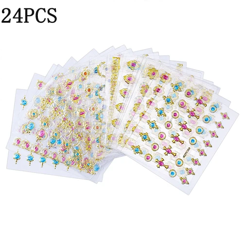 NL42-24pcs 30 листов, 3D наклейки для ногтей, случайный цвет, черный/белый/синий/красный цвет, тематическая серия бабочек, стереоскопические наклейки для ногтей, украшения - Цвет: NL42-24pcs