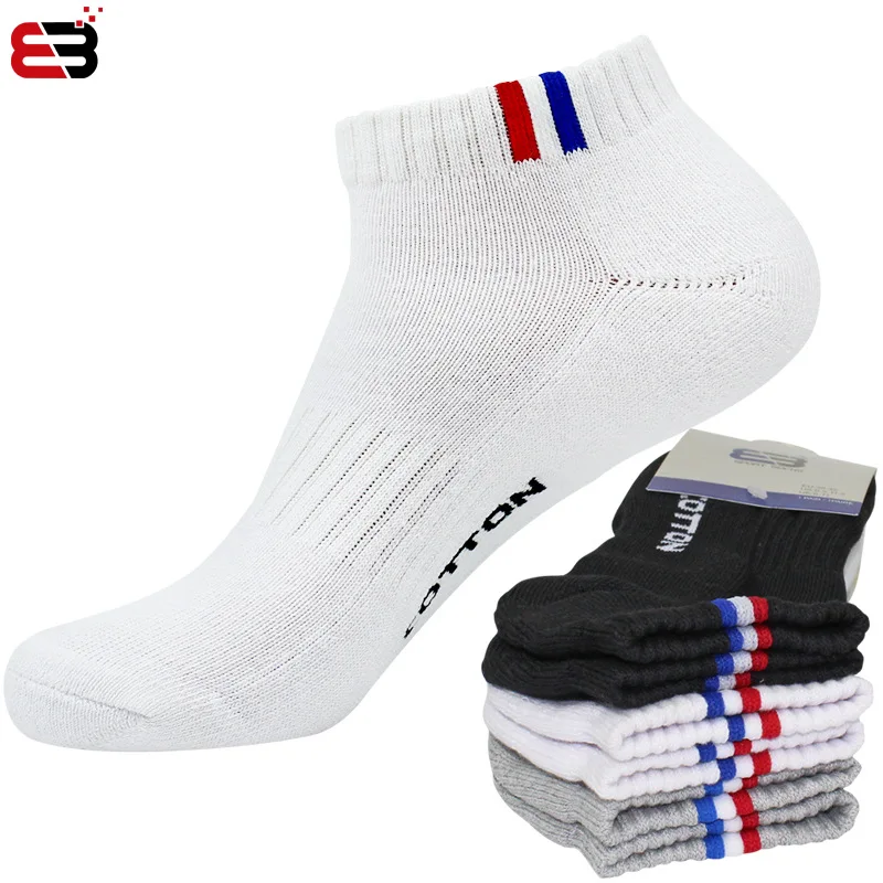 Black(Low Cut) Мужские носки для бадминтона, баскетбольные спортивные носки, гольфы, толстые хлопковые теннисные носки, влагоотводящие дезодорирующие повседневные чулочно-носочные изделия - Цвет: Black(Low Cut)