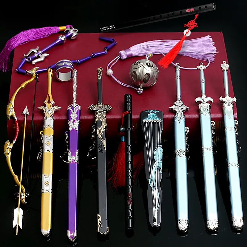 Espada de Anime que No Envy, armas informales, máquina a prueba de polvo, fantasma, flauta, río, naranja, Jinling, Yin, Tigre, dorado