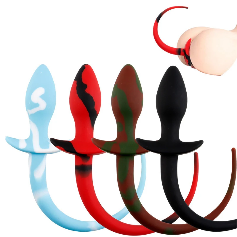 Silicone Butt Plug Dog Tail Puppy Play Gay Anal Accessories G-Spot Prostate Massager Anal Plug Tail Fetish Sex Toy For Women Men