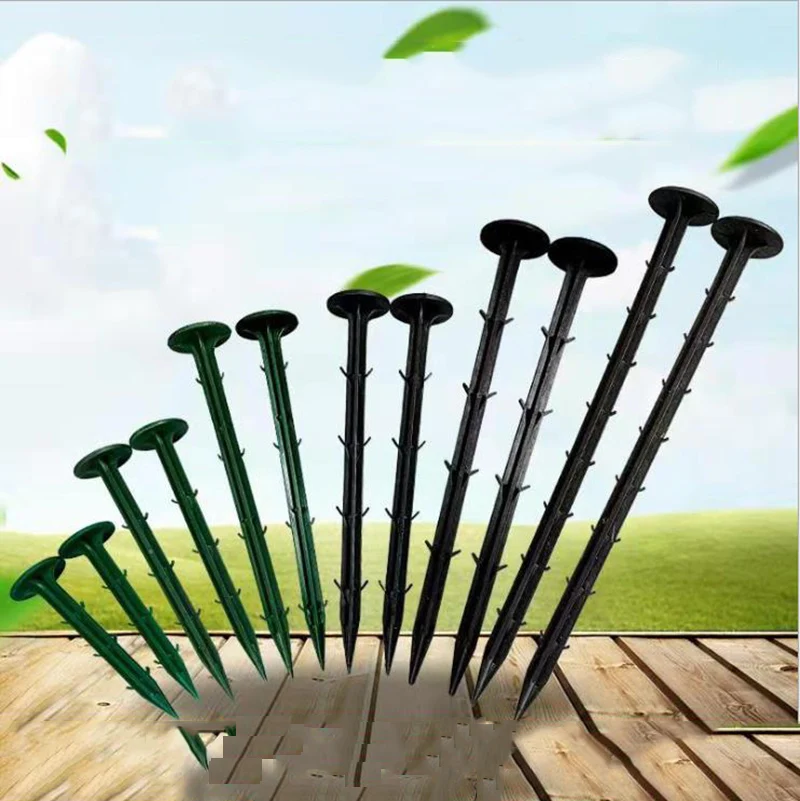 20 Pcs Plastic Garden Stakes, Anchors Plastic Landscape Anchoring Spikes,S od Staple for Camping Tent, Straw Blanket