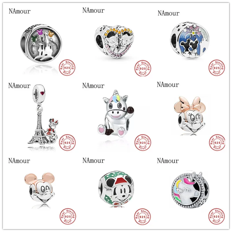 

2019 new 925 sterling silver mickey minnie unicorn simba diy bead fit Original Pandora charms Bracelet jewelry for women F277