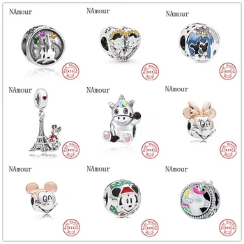 

2019 new 925 sterling silver mickey minnie unicorn simba diy bead fit Original Pandora charms Bracelet jewelry for women F277