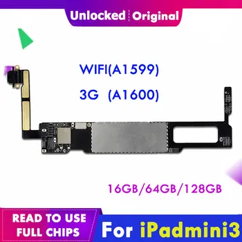 

For iPad Mini 3 3rd Original Mother board clean iCloud Mainboard 16g 64g 128g A1599 A1600 WLAN Cellular Version Logic Board IOS