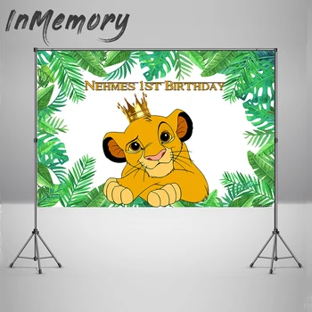 

Vinyl Photography Background Lion King Party Backdrops Jungle theme Custom Children 1st Birthday Party Backgrounds Photocall