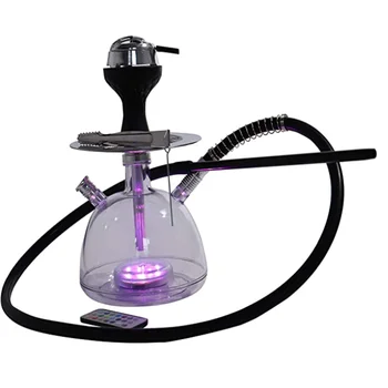 

Acrylic Hookah Shisha Pipe Set Complete Kit with Heat Management System, Silicone Bowl, Washable Silicone Hose, Ashtray Holder,