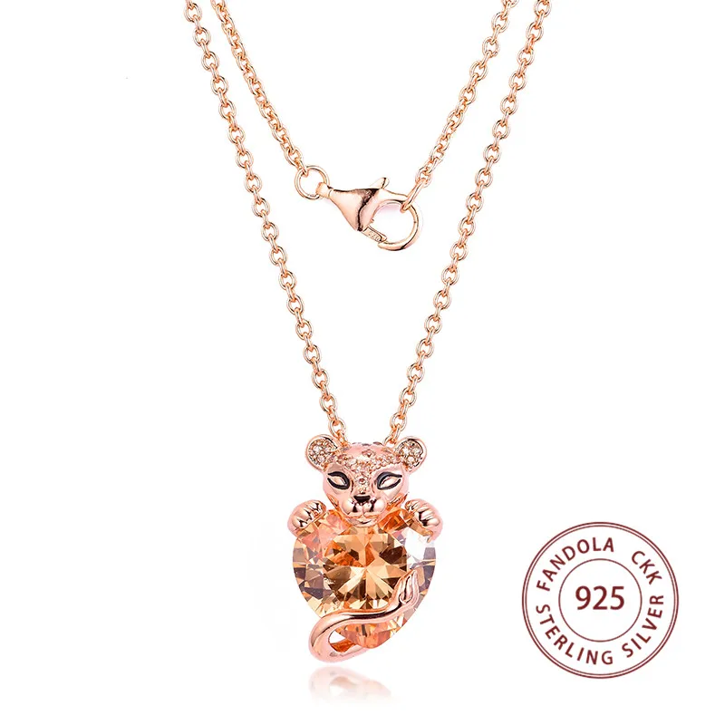 Роскошное ожерелье из стерлингового серебра 925 пробы сверкающая цепь с плетением «сердце» ожерелье с подвеской s для женщин ювелирное Женское Ожерелье