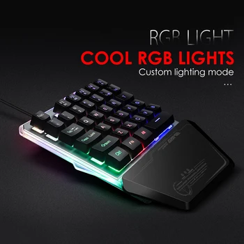 

35 Keys Mini USB Wired Gaming Keyboard for PUBG One-Handed Keypad Mechanical Feeling Gaming Keyboard for Windows Ios