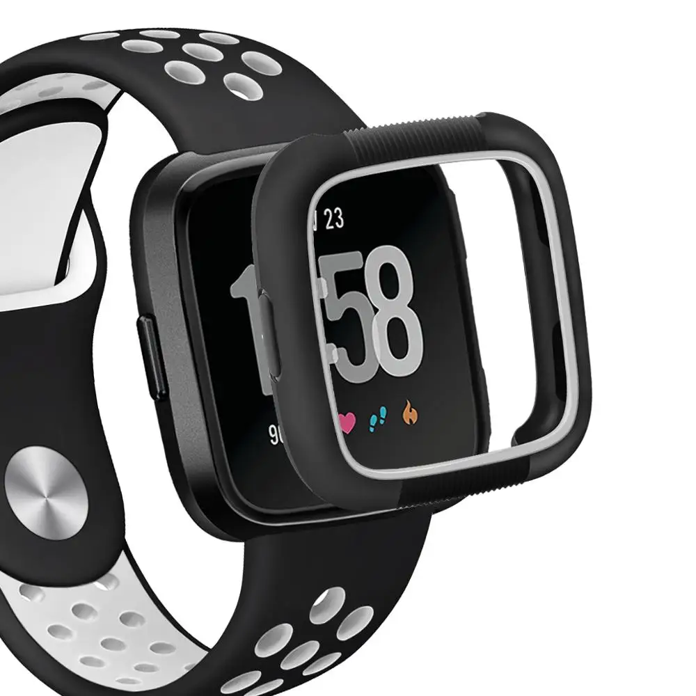 Защитный чехол для экрана Fitbit Versa из силикона и ТПУ с защитой от падения - Цвет: white