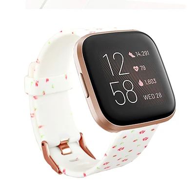Hangrui для Fitbit Versa 2/Versa Lite/Versa мягкий силиконовый ремешок с цветочным принтом сменный Браслет для Fitbit Versa 2 ремешок - Цвет: Color 3