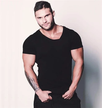 

New Gyms Clothing 2020 New Mens Short Sleeve T-Shirt Bodybuilding Fitness T-shirt Mens Sporting T-Shirt Big Size Tops Tees