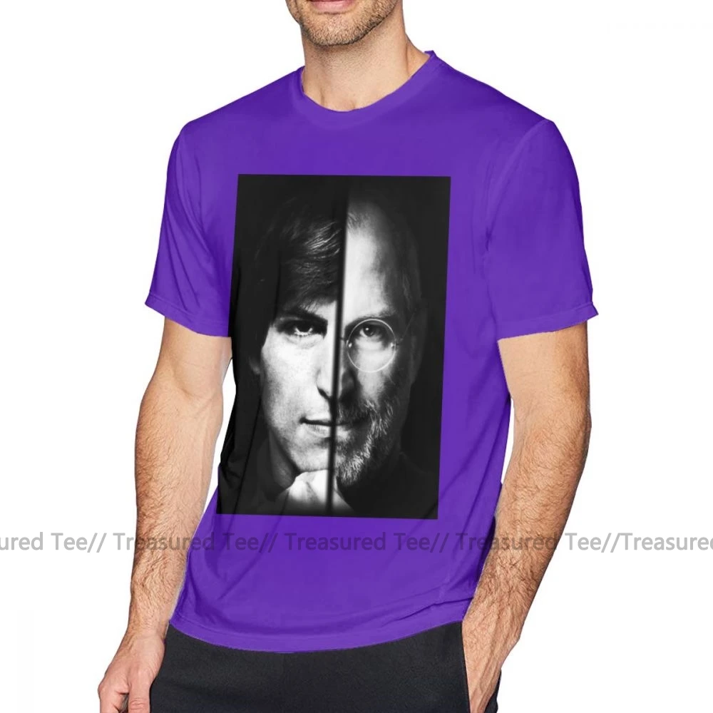 Футболка Steve Jobs, футболка Steve Jobs, Мужская футболка с графическим рисунком, забавная хлопковая Базовая футболка с короткими рукавами, большие размеры - Цвет: Purple