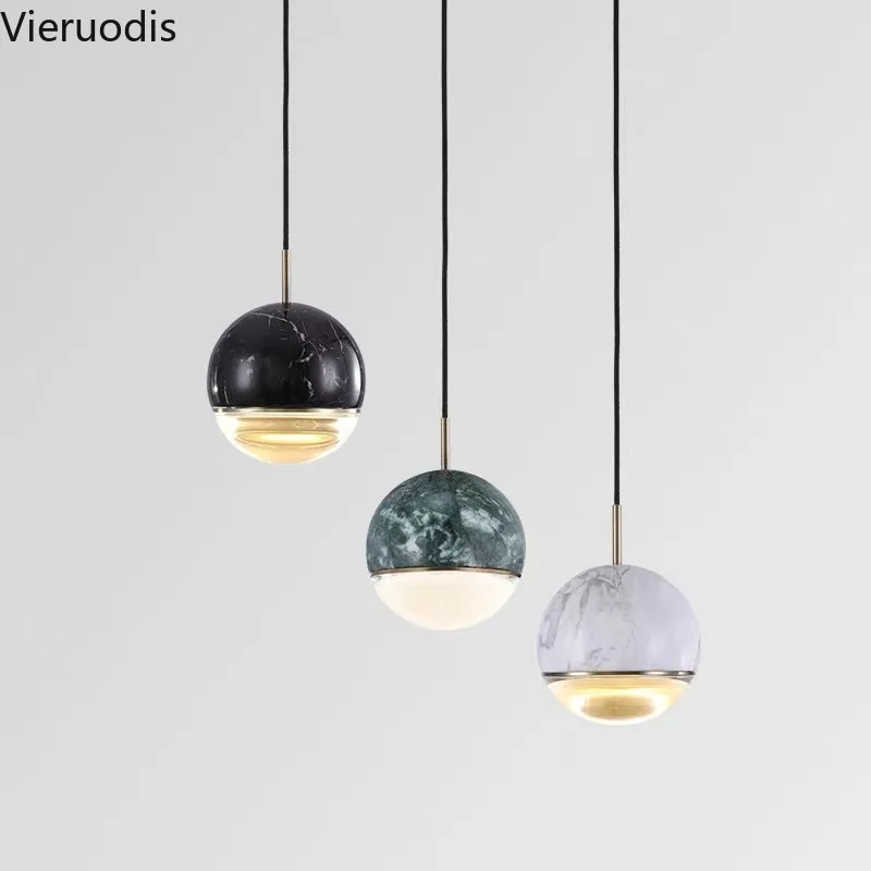 

Natural Marble Hanging Lamp Postmodern Pendant Lights Dining Room Bedroom Bedside Bar LED Light Luxury Industrial Light Fixture