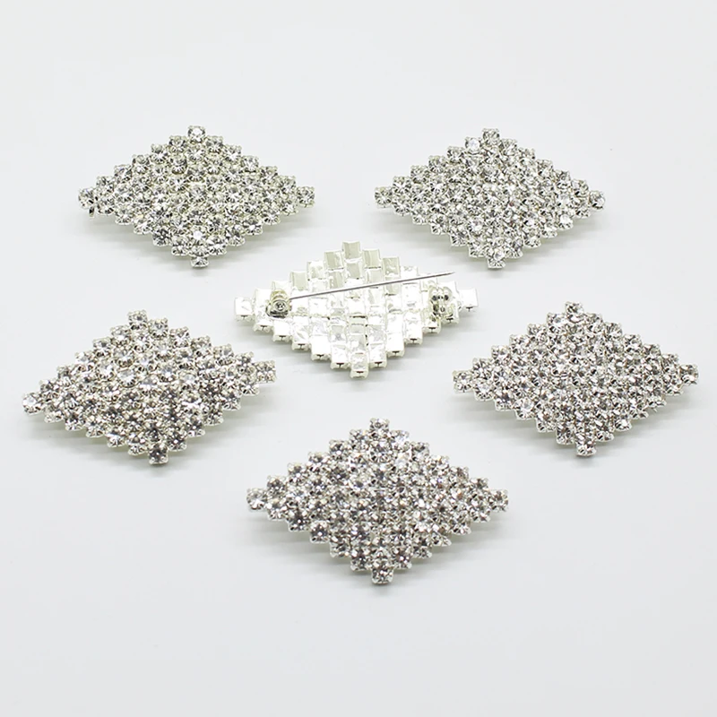 

YWXINXI fashion new hot sale 2Pcs / rhinestone brooch 28 * 45mm alloy clothing accessories DIY jewelry banquet crystal decoratio