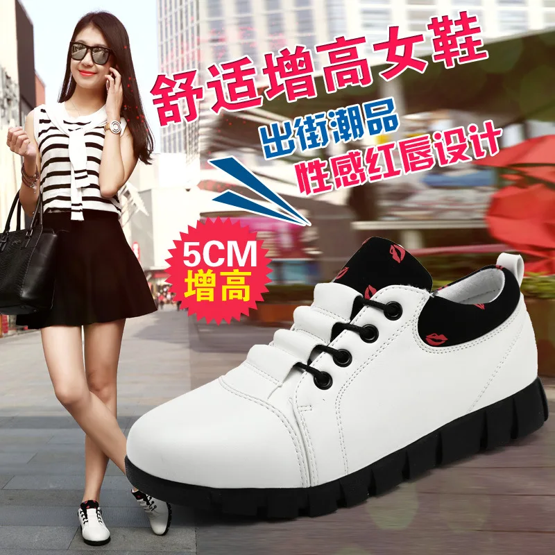 

Autumn WOMEN'S Shoes Athletic Shoes Running Shoes Thick Bottomed Hiking Shoes Female Leather Waterproof Extra High Slip-on Sneak