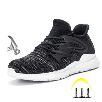

Plus Size Men's Steel Toe Cap Protective Work Boots Shoes Outdoor Anti Smashing Shoes Men Puncture Proof Safety Shoes Sneakers