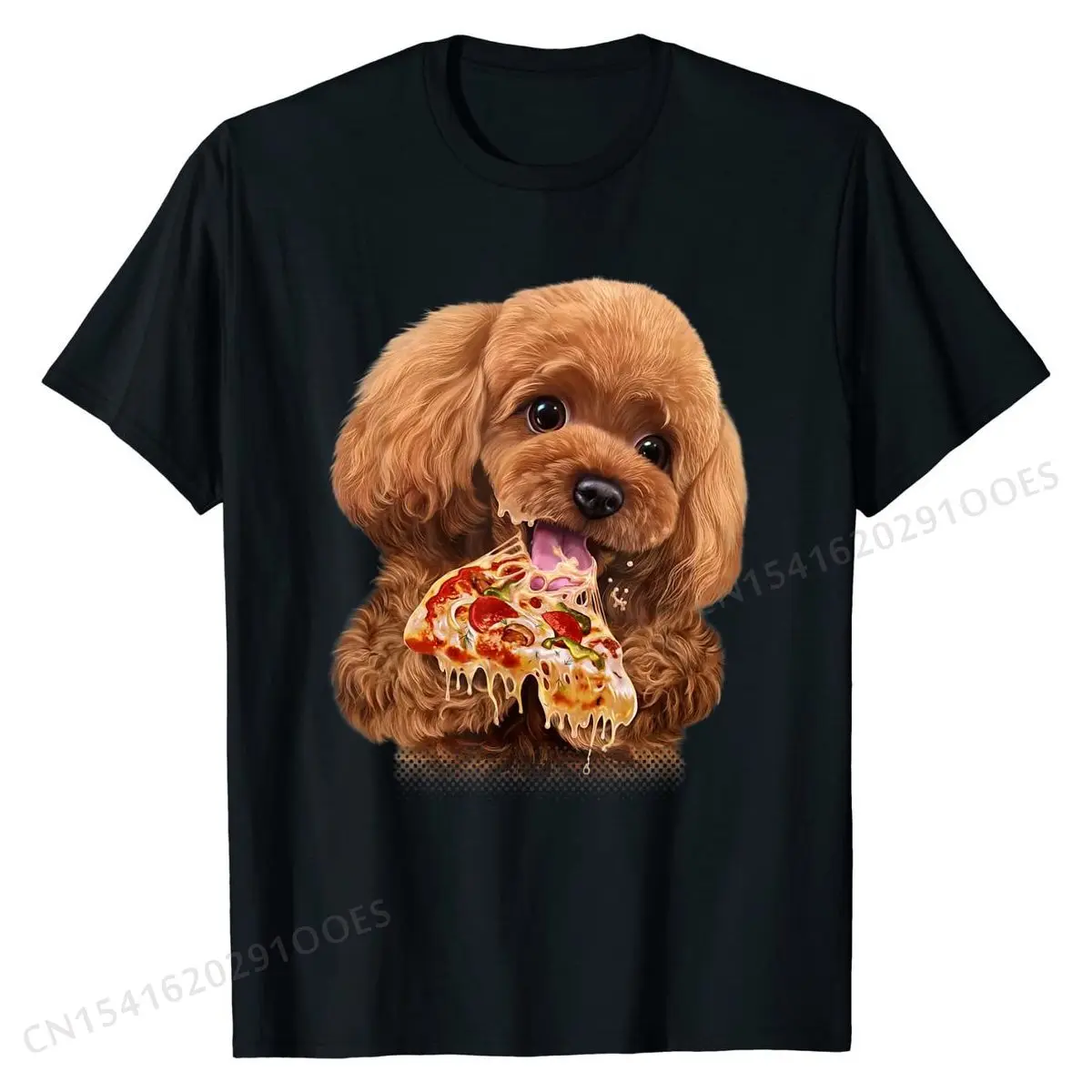 

Hungry Poodle Puppy Devouring Pizza, Dog - T-Shirt Cotton Tops Shirts Custom Hot Sale Party T Shirts