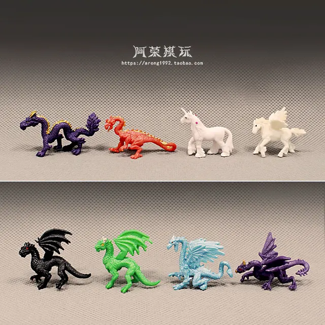 Wild Animal Dinosaur Model Flying Horse Myth Monster Dragon Fairy Garden Moss Miniature Decor Action Figures Figurines Kids Toys 1