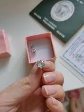 YHAMNI con certificado mujer maciza 925 pendientes de plata de lujo 8mm 2 quilates Zirconia diamante doble Stud pendientes para las mujeres E005