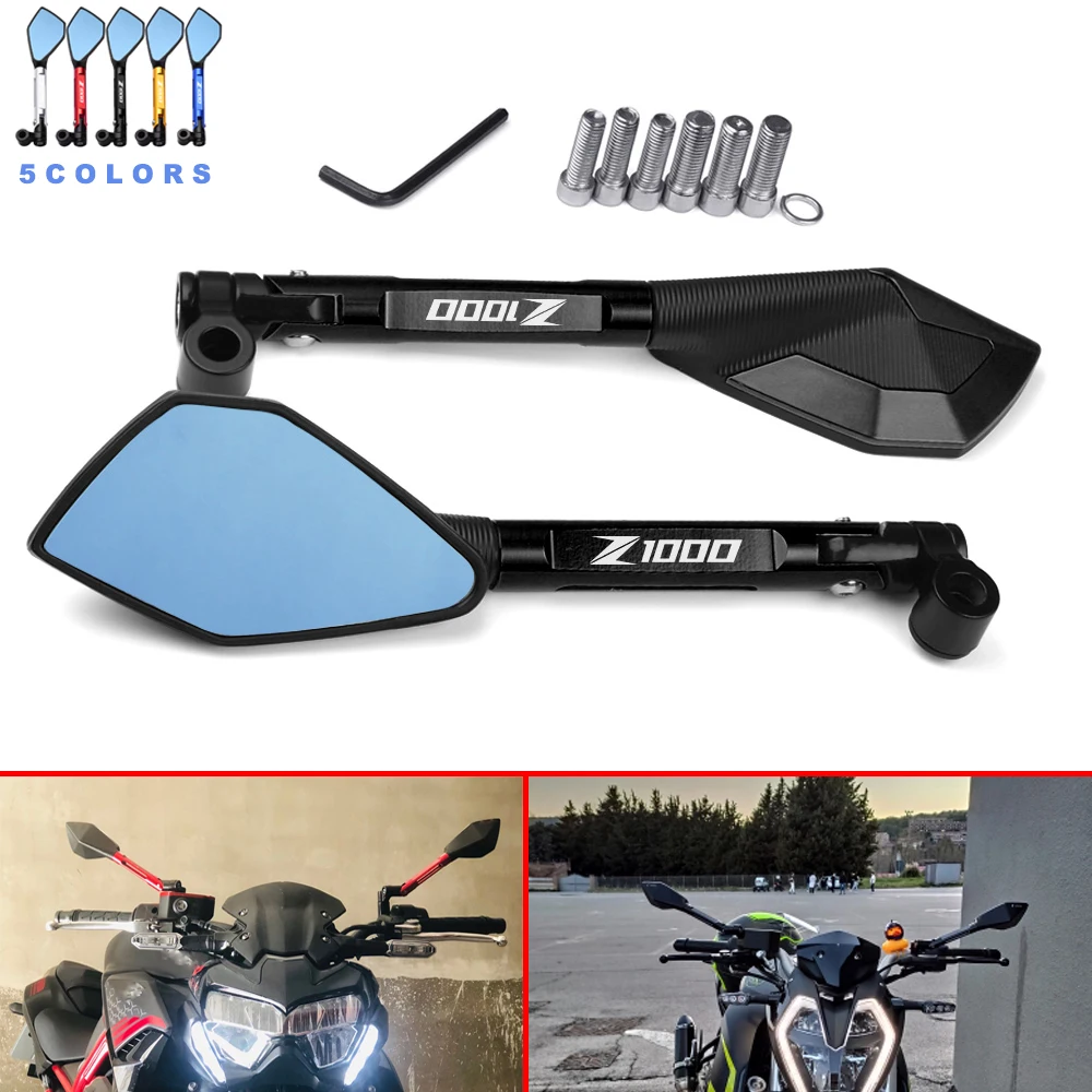 Motorcycle Rearview Mirror CNC Aluminum View Side Mirrors For kawasaki