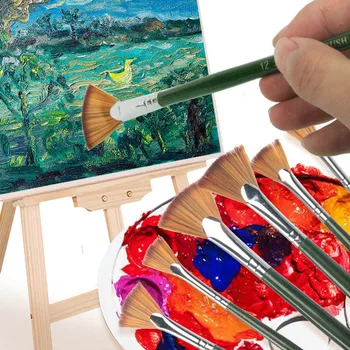 

1 Piece High Quality Nylon Paint Brush Artistic Brushes Professional Flabellate Paint Brushes For Art Acrylic Painting Supplies