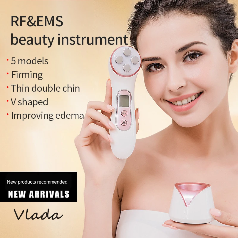 

5 In 1 RF&EMS Beauty Instrument Electric Face Massager Micro-Current Ultrasonic Vibration Beauty Devices Women Skin Care Tools