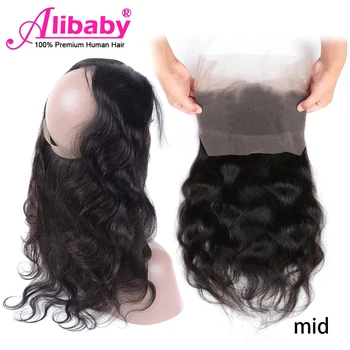 

Alibaby 360 Lace Frontal Non-Remy With Baby Hair Body Wave Natural Color Human Hair Closure 8-20 Inch Swiss Lace Malaysian Hair