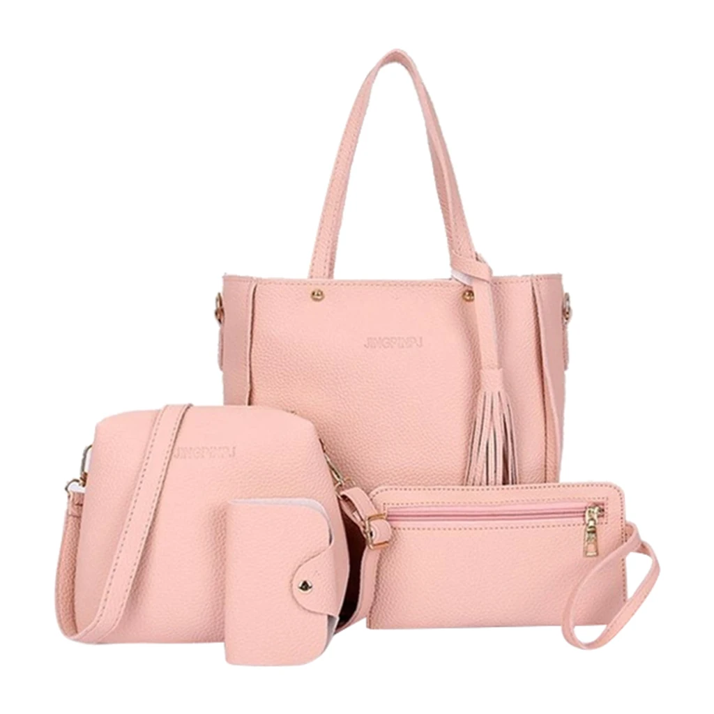 4 in 1 Tote Bag for Women Girls Shoulder Bags Handbags Purse Set,